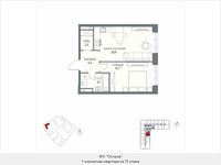 Планировка 1-комнатной квартиры, 47,6 м2