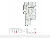 Планировка 3-комнатной квартиры, 81,9 м2
