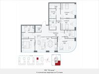 Планировка 4-комнатной квартиры, 137,7 м2
