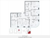 Планировка 4-комнатной квартиры, 137,3 м2