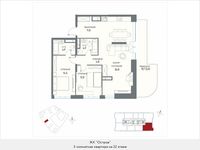 Планировка квартиры студии, 94,6 м2