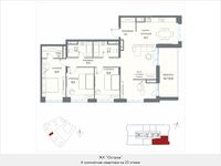 Планировка квартиры студии, 120,7 м2