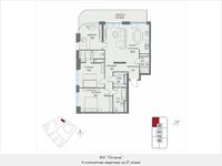 Планировка квартиры студии, 119 м2