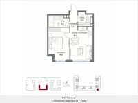 Планировка 1-комнатной квартиры, 48,1 м2