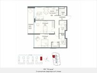 Планировка 2-комнатной квартиры, 87,2 м2