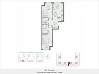 Планировка 2-комнатной квартиры, 72,1 м2