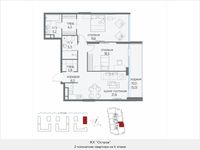 Планировка 2-комнатной квартиры, 90,9 м2