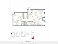 Планировка 3-комнатной квартиры, 116,8 м2