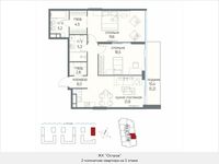Планировка 2-комнатной квартиры, 91,1 м2