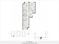 Планировка 2-комнатной квартиры, 71,5 м2