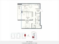 Планировка 2-комнатной квартиры, 83,7 м2