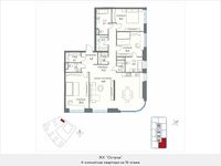 Планировка 4-комнатной квартиры, 149,5 м2