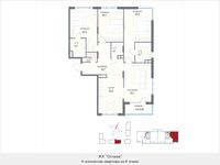 Планировка 4-комнатной квартиры, 149 м2
