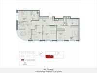 Планировка 4-комнатной квартиры, 121,1 м2