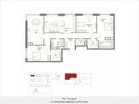 Планировка 4-комнатной квартиры, 130,4 м2