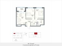Планировка 2-комнатной квартиры, 61,9 м2