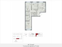 Планировка 3-комнатной квартиры, 98,9 м2