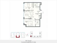 Планировка 2-комнатной квартиры, 69,4 м2
