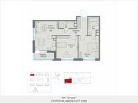 Планировка 2-комнатной квартиры, 66,6 м2