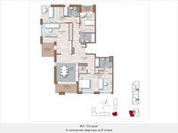 Планировка 4-комнатной квартиры, 171,7 м2