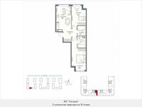 Планировка 2-комнатной квартиры, 71,4 м2