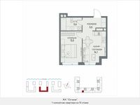 Планировка 1-комнатной квартиры, 36 м2