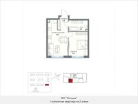Планировка 1-комнатной квартиры, 41,3 м2