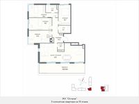 Планировка квартиры студии, 161 м2