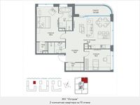 Планировка 2-комнатной квартиры, 94,6 м2