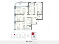 Планировка 3-комнатной квартиры, 114,9 м2