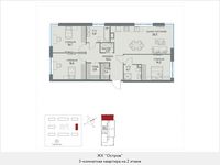 Планировка 3-комнатной квартиры, 98,5 м2