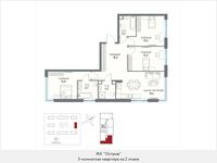 Планировка 3-комнатной квартиры, 97,9 м2