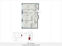 Планировка 2-комнатной квартиры, 71,7 м2