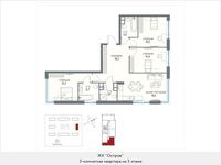 Планировка 3-комнатной квартиры, 97 м2