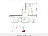 Планировка 3-комнатной квартиры, 99,1 м2