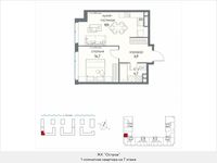 Планировка 1-комнатной квартиры, 46,2 м2