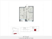 Планировка 1-комнатной квартиры, 44,9 м2