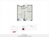 Планировка 1-комнатной квартиры, 46,4 м2