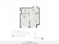 Планировка 1-комнатной квартиры, 38,6 м2