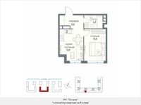 Планировка 1-комнатной квартиры, 37,9 м2