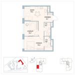 Планировка 2-комнатной квартиры, 58,3 м2