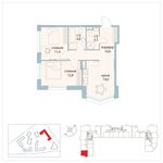 Планировка 2-комнатной квартиры, 56,9 м2