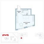 Планировка квартиры студии, 29,3 м2