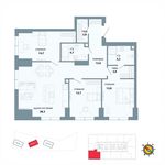 Планировка 3-комнатной квартиры, 97,6 м2