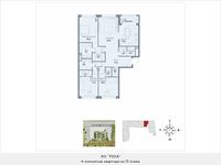 Планировка 4-комнатной квартиры, 165,8 м2