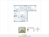 Планировка 3-комнатной квартиры, 139,8 м2