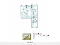Планировка 3-комнатной квартиры, 135 м2