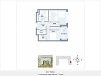 Планировка 1-комнатной квартиры, 56,9 м2