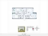 Планировка 3-комнатной квартиры, 127,6 м2