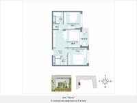 Планировка 2-комнатной квартиры, 81,8 м2